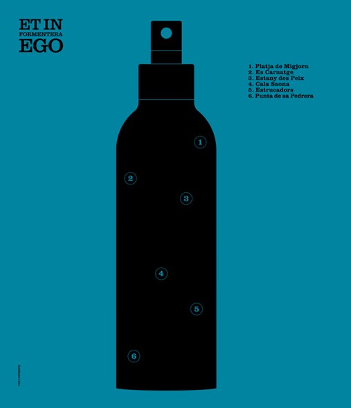 Display gigante Et in Formentera Ego. Botella spray esencia. Diseño Ruiz+company/ Copy nenenfree